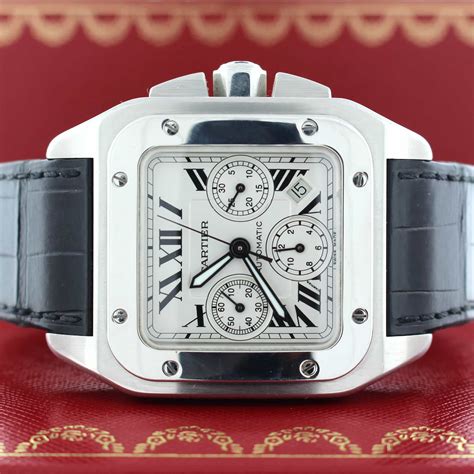 cartier mens santos watch|Cartier Santos 100 chrono.